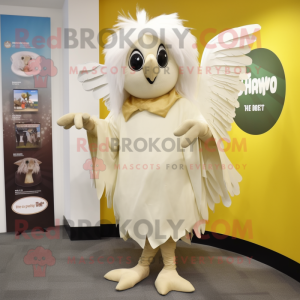 Cream Harpy maskot kostym...