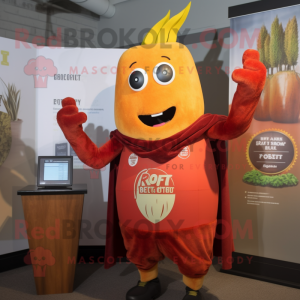 Rust Beet mascot costume character dressed with a Sweater and Keychains