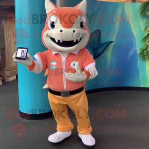 Peach Shark maskot kostume...