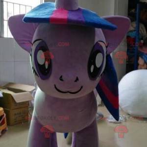 Riesiges und sehr warmes lila Pony-Maskottchen - Redbrokoly.com