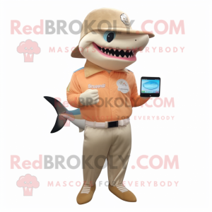 Peach Shark maskot kostume...