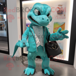 Postava maskota Teal Lizard...