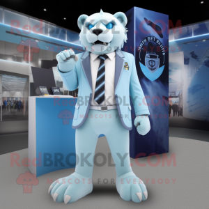 Sky Blue Smilodon maskot...