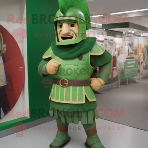 Grøn romersk soldat maskot...