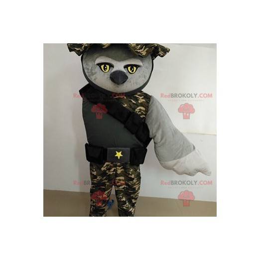 Eulenmaskottchen als Militärsoldat verkleidet - Redbrokoly.com