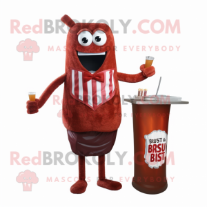 Rust Bbq Ribs mascot costume character dressed with a Cocktail Dress and Tie pins