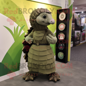 Olive Pangolin mascotte...