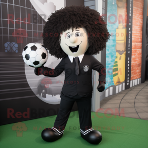 Black Soccer Goal mascot costume character dressed with a Suit and Ties