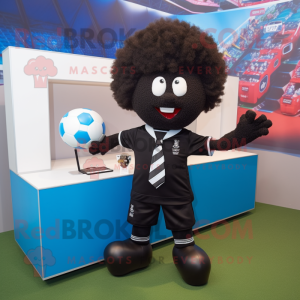 Black Soccer Goal mascot costume character dressed with a Suit and Ties