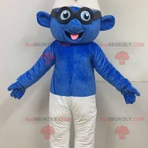 Maskot Šmoula s brýlemi slavný modrý znak - Redbrokoly.com