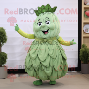 Olive Cabbage maskot kostym...