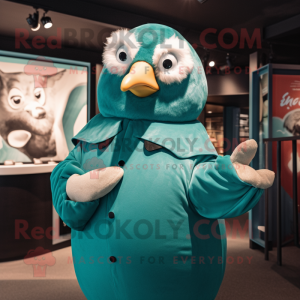 Teal Gull maskot kostume...