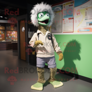 nan Emu mascot costume character dressed with a Overalls and Foot pads