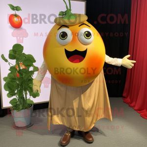 Gold Tomato maskot kostume...