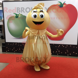 Gold Tomato maskot kostume...