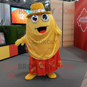 Gold Tomato maskot kostume...