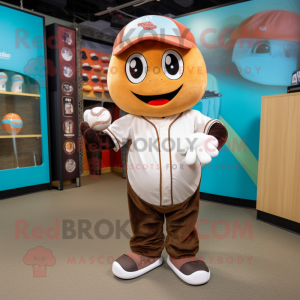 Brown Aglet mascot costume character dressed with a Baseball Tee and Wallets