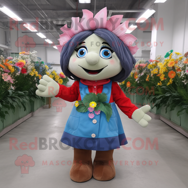 nan Bouquet Of Flowers mascot costume character dressed with a A-Line Skirt and Messenger bags