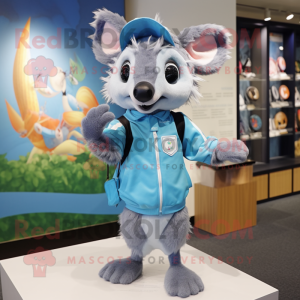 Sky Blue Aye-Aye mascotte...