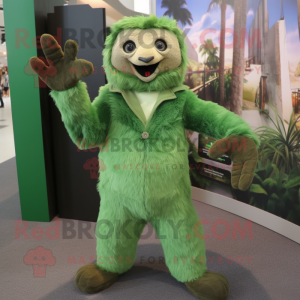 Green Sloth maskot kostume...