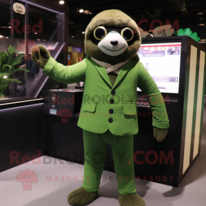 Green Sloth maskot kostume...