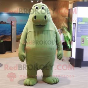Oliv valross maskot kostym...