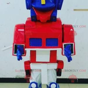 Mascotte de jouet bleu blanc et rouge façon Transformers -