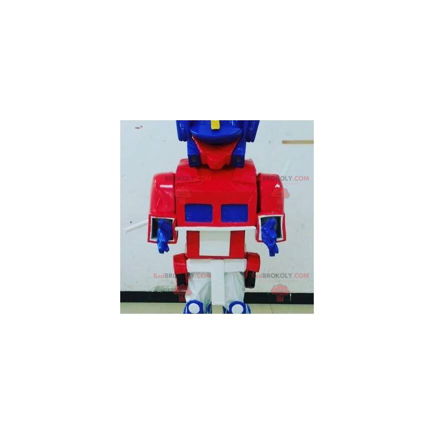 Mascote de brinquedo azul, branco e vermelho Transformers way -