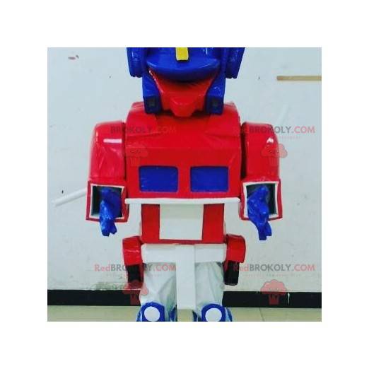 Modo Transformers mascotte giocattolo blu, bianco e rosso -