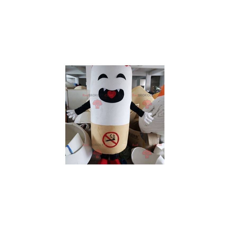 Giant cigarette mascot with a prohibition sign - Redbrokoly.com