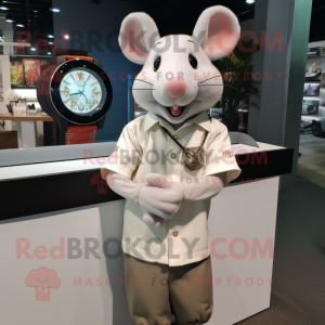 Beige Rat mascotte kostuum...