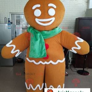 Mascot Ti Biscuit-karakter Shrek med skjerf - Redbrokoly.com