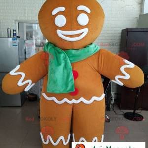 Mascote Ti Biscuit personagem Shrek com um lenço -