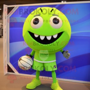 Lime Green Volleyball Ball mascot costume character dressed with a Suit and Shoe clips