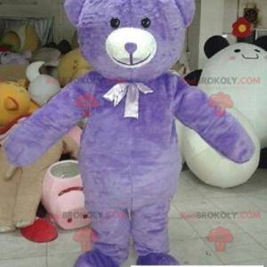 Leuke en gezellige paarse teddybeer mascotte - Redbrokoly.com
