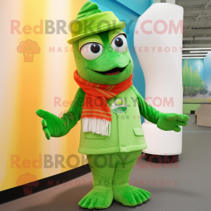 Lime grønn laks maskot...