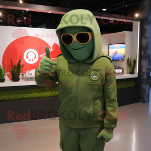 Grön soldat maskot kostym...