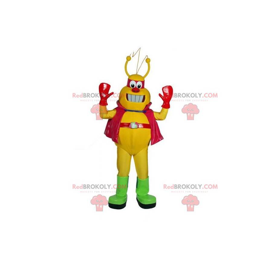 Meget sjov gul og rød robot maskot - Redbrokoly.com