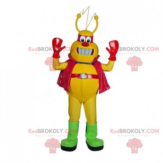 Meget sjov gul og rød robot maskot - Redbrokoly.com