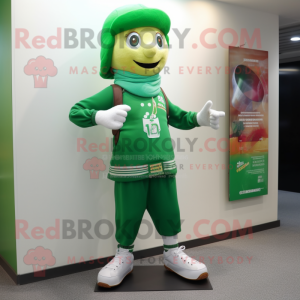 nan Green Beer mascot costume character dressed with a Shorts and Scarves
