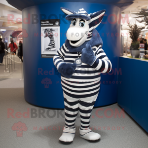 Navy Zebra mascotte kostuum...