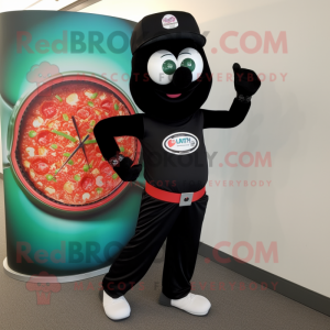 Black Pizza Slice maskot...