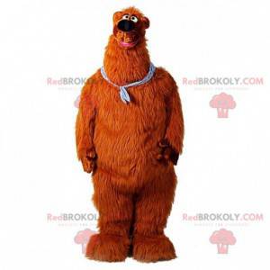 Mascote do urso gigante peludo impressionante e engraçado -