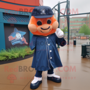 Navy Baseball Glove mascot costume character dressed with a Raincoat and Bow ties