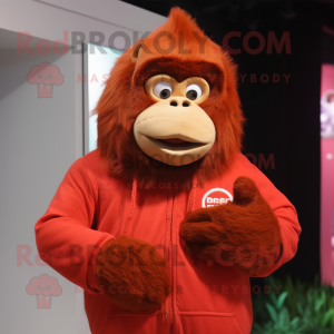 Rød orangutang maskot...