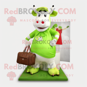 Lime Green Cow maskot...