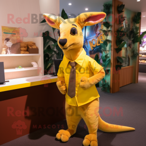 Gele Kangoeroe mascotte...