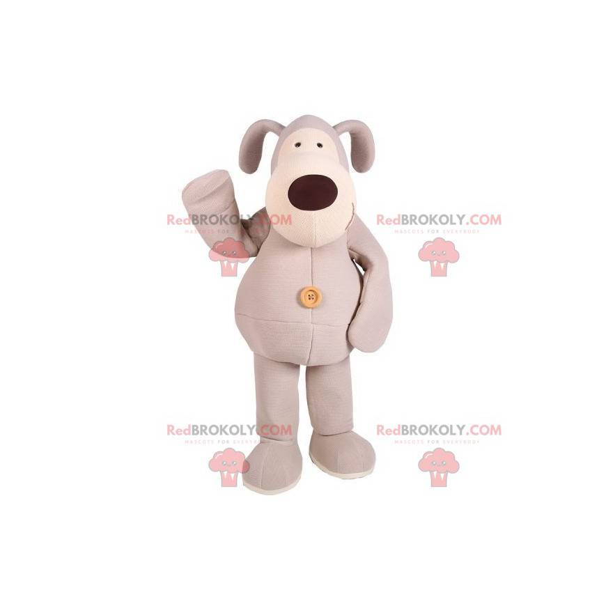 Šedý a bílý plyšový psí maskot - Redbrokoly.com Šedý a bílý plyšový psí maskot - Redbrokoly.com