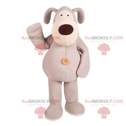 Grijze en witte pluche hond mascotte - Redbrokoly.com