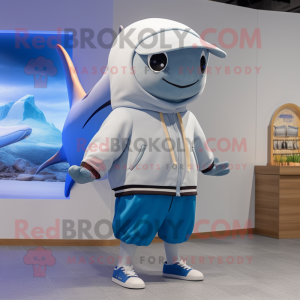 Beige Blue Whale maskot...